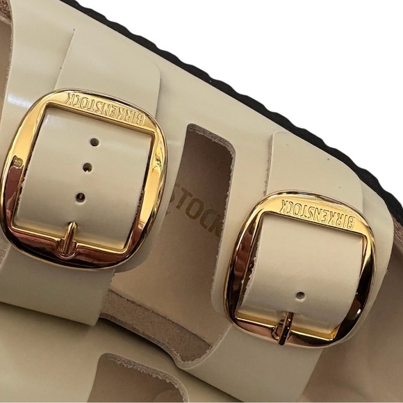 NEW Birkenstock Women's Arizona Big Buckle Slide Sandals size 39 Ecru - Picture 10 of 12